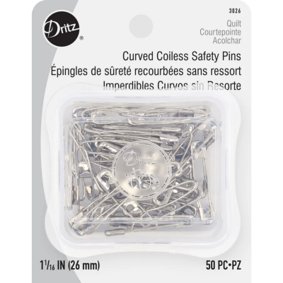 Dritz 1 - 1/16’ Curved Coiless Safety Pins 50 pc 3026