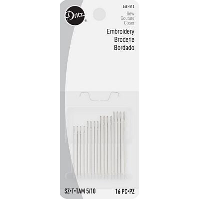 Dritz Hand Needles Embroidery Size 5/10 16 ct 56e - 510