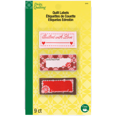 Dritz Sew - on Woven Quilt Labels Assorted 9 pc D3243