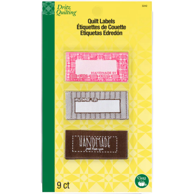 Dritz Sew - on Woven Quilt Labels Assorted 9 pc 3242