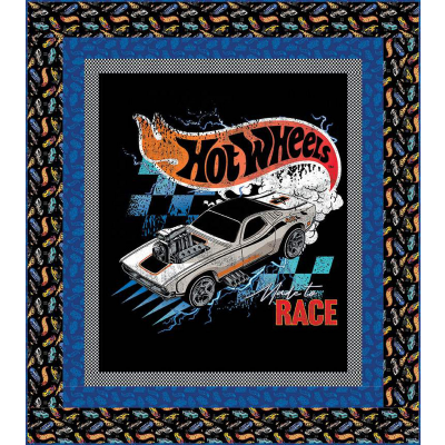 Riley Blake Designs Hot Wheels Panel Quilt Boxed Kit Made