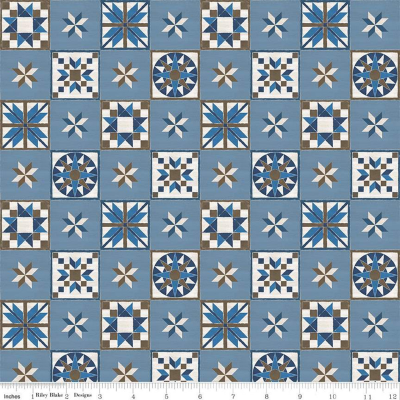 Winter Barn Quilts Blocks Blue Collection C12081 - BLUE