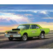 Lime green 1968 Dodge Dart with racing decals on Dodge Dart fabric panel design