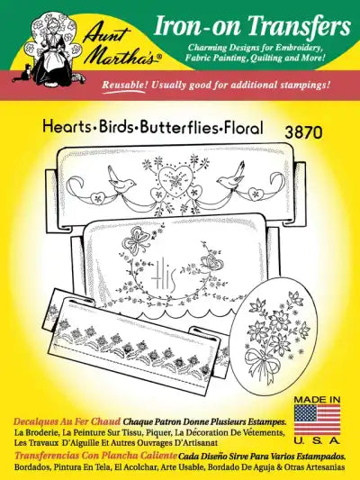 Aunt Martha’s® #3870 Hearts Birds Butterflies & Floral 3870