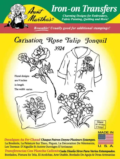 Aunt Martha’s® #3924 Large Carnation Rose Tulip &