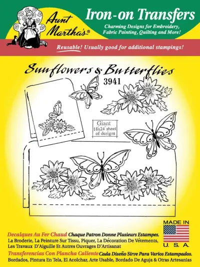 Aunt Martha’s® #3941 Sunflowers & Butterflies 3941