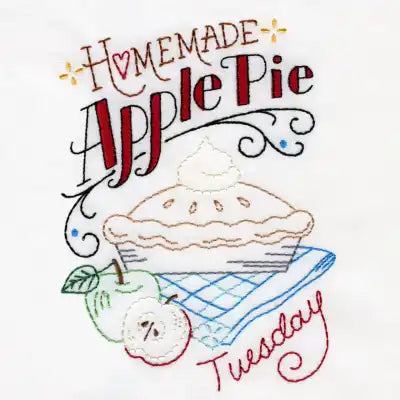 Aunt Martha’s #4036 Slice of Pie Days the Week Tea Towels