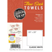 Coral red and white packaging of Aunt Martha’s 28x28 Flour Sack Tea Towels