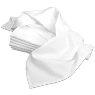 White cotton napkin with folded creases from Aunt Martha’s 28x28 Flour Sack Tea Towels