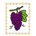 Purple grape cluster with leaf and stem on Aunt Martha’s Fruit Tea Towels