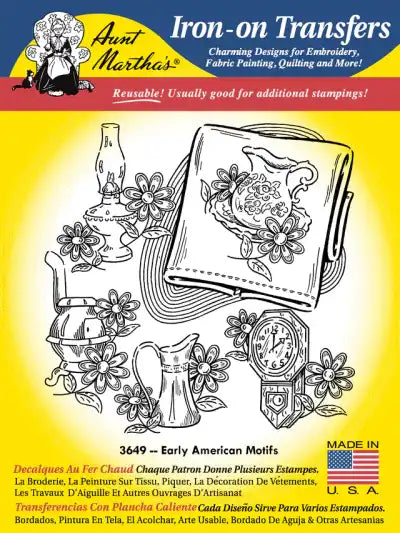 Aunt Martha’s 3649 Early American Motifs Tea