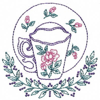 Aunt Martha’s 3897 Floral Teacups Kitchen Decor Tea Towels