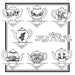 Collection of Aunt Martha’s floral teapots with decorative designs in a grid layout