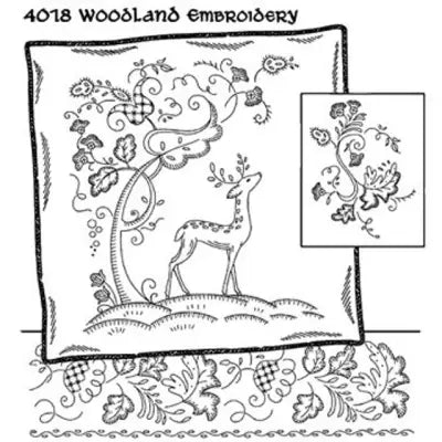 Aunt Martha’s #4018 Woodland Embroidery Linen/Monograms