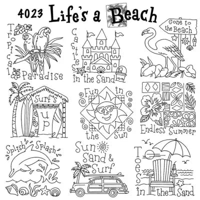 Aunt Martha’s #4023 Life’s A Beach Tea Towels/Kitchen