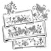 Decorative banners featuring whimsical butterflies and flowers, promoting Aunt Martha’s products