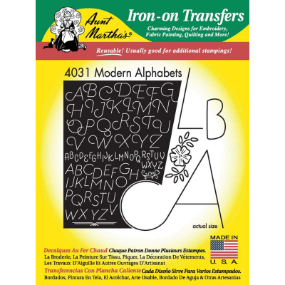 Aunt Martha’s #4031 Modern Alphabet Hot Iron Transfers 4031