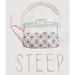 Hand-embroidered teapot design with geometric pattern in Aunt Martha’s Sashiko Japanese Embroidery