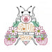 Hand-drawn illustration of a bee with flowers and Save the Bees text on Aunt Martha’s Buzzing Bees embroidery transfer pattern