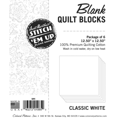Aunt Martha’s Precut Blank Quilt Blocks QB6
