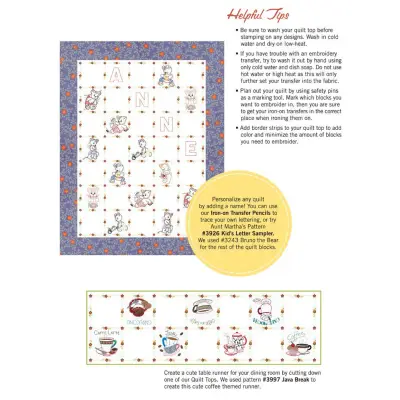 Aunt Martha’s Quilting Fabric - Retro Flower Print Precut