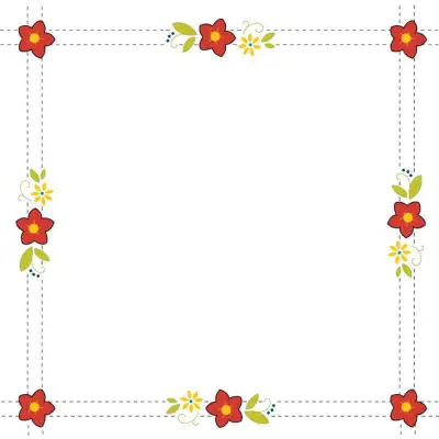 Aunt Martha’s Quilting Fabric - Retro Flower Print Precut