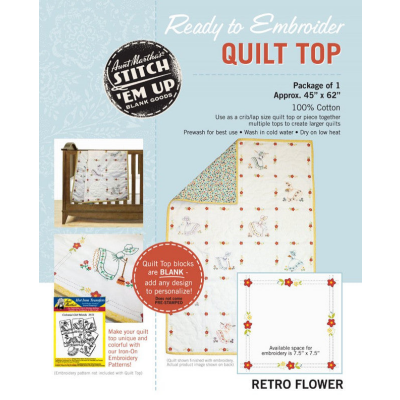 Aunt Martha’s Quilting Fabric - Retro Flower Print QT1