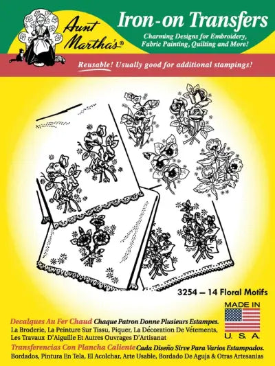 Aunt Martha’s® #3254 14 Floral Motifs Linen/Monograms