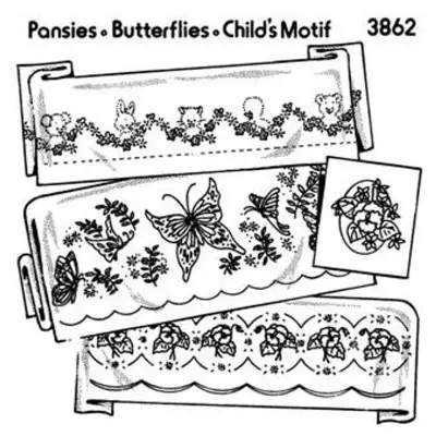 Aunt Martha’s® #3862 Pansies Butterflies & Child’s