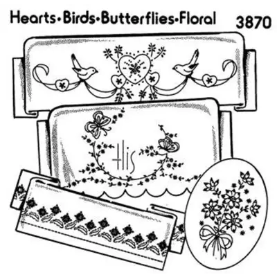 Aunt Martha’s® #3870 Hearts Birds Butterflies & Floral