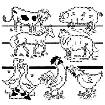 Aunt Martha’s® #3906 Farmyard Animals Cross-Stitch &