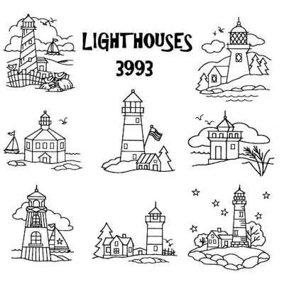 Aunt Martha’s® #3993 Lighthouses Cross-Stitch & Quilts