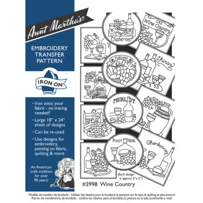 Aunt Martha’s® #3998 Wine Country Tea Towels/Kitchen