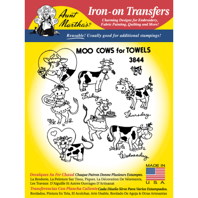 Aunt Martha’s® 3844 Moo Cows for Towels Days of the Week Tea
