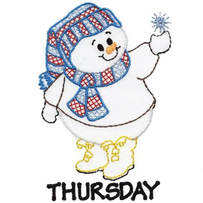 Aunt Martha’s® 3951 Snowmen for Tea Towels Days of the Week