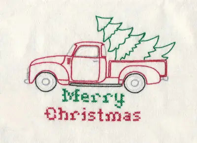 Aunt Martha’s 4041 Retro Red Pickup Truck Cross-Stitch &