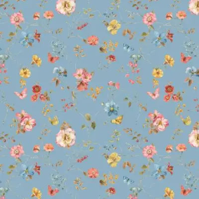 Countryside Floral Blue Collection 45’’ Yardage C14533-Blue