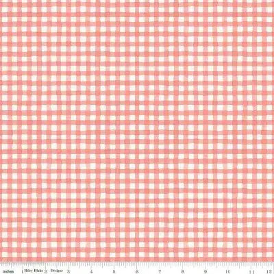 Countryside Gingham Coral 44’’ / 45’’ Width C14537-CORAL