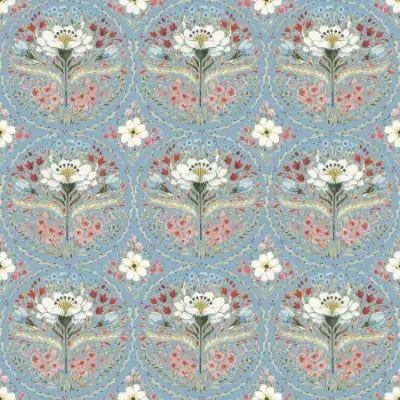 Countryside Medallion Blue Collection 45’’ Yardage