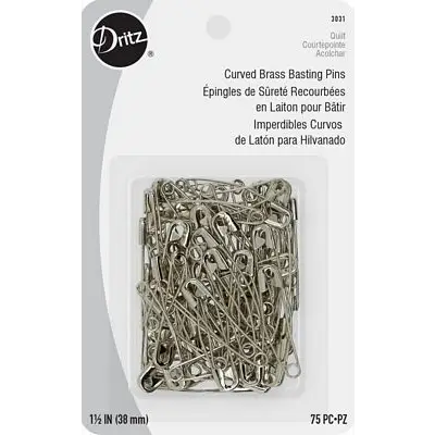 Dritz 1-1/2’’ Curved Basting Pins Nickel 75 pc 3031