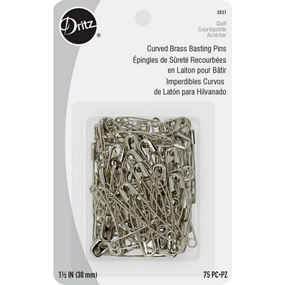 Dritz 1-1/2’ Curved Basting Pins Nickel 75 pc 3031