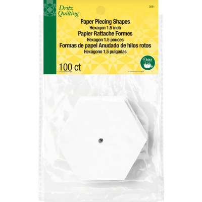 Dritz 1 - 1/2’ Hexagon Paper Piecing Shapes 100 pc 3231
