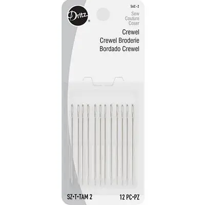 Dritz Crewel Hand Needles Size 2 12 pc 56C-2