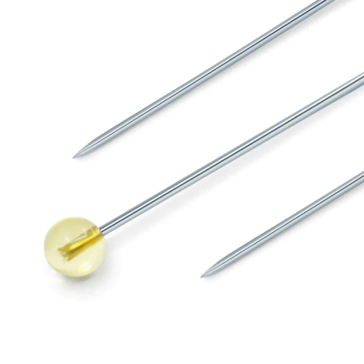 Dritz Crystal Glass Head Pins Blue & Yellow 100 pc 1-3/8’