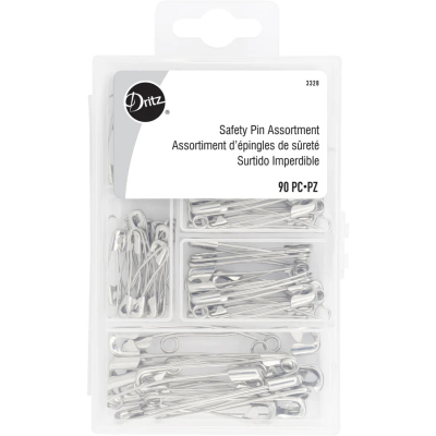 Dritz Curved Safety Pins Assorted Sizes 90 pc 3328