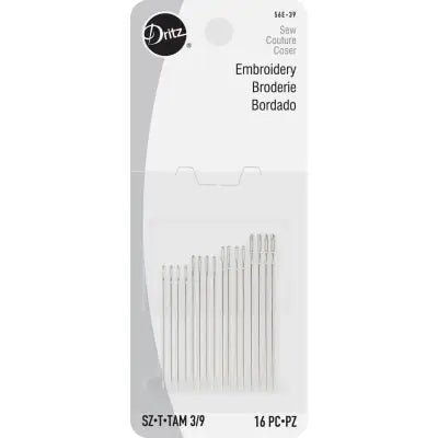 Dritz Embroidery Hand Needles Size 3/9 16 pc 56E-38