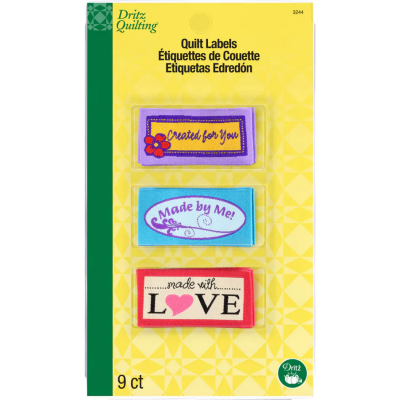 Dritz Sew - on Woven Quilt Labels Assorted 9 pc 3244