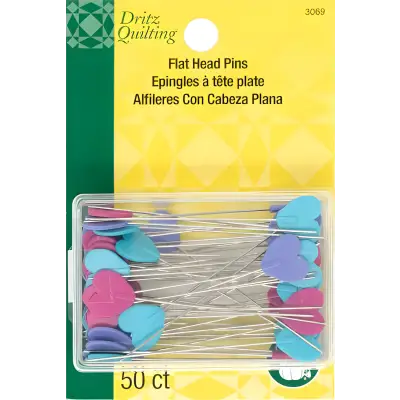 Drtiz 2’’ Flat Heart Head Pins Assorted 50 pc 3069