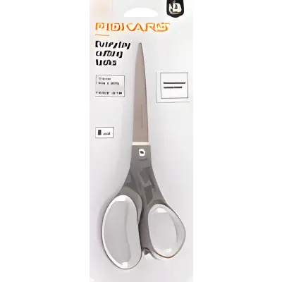 Gray and white Friskers 8’’ Titanium Softgrip Scissors with rounded handles and titanium-enhanced blades