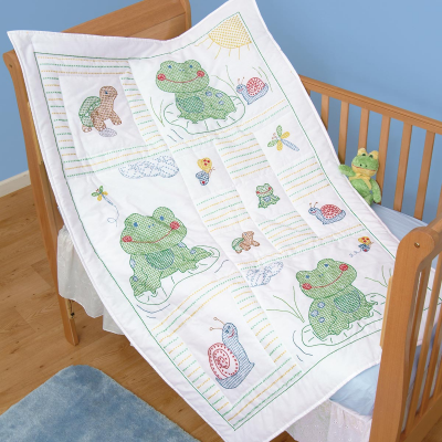 Frogs Crib Quilt Top 4060451